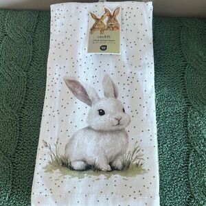 Colordrift Easter Bunny 🐰 Kitchen Towels Polk-a-dot Bunny 🐰 Green NEW!